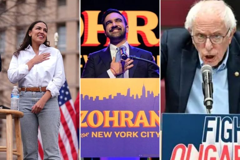 Rep. Alexandria Ocasio Cortez, NY Mayor-elect Zohran Mamdani, and Sen. Bernie Sanders