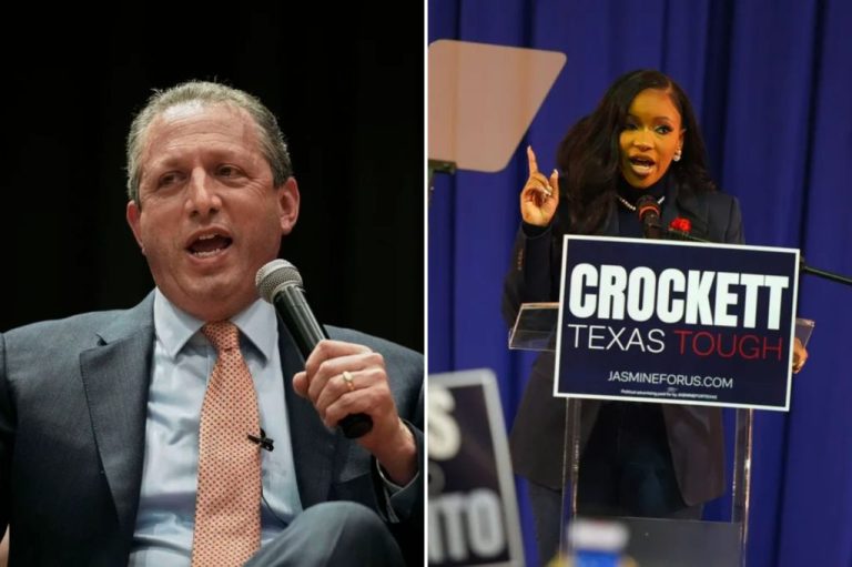 A collage of Rep. Jasmine Crockett (D-TX) and former New York City Comptroller Brad Lander.