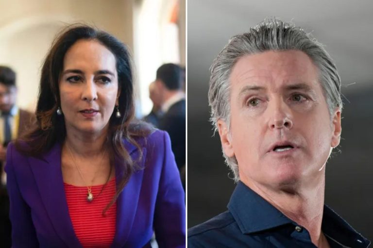 Harmeet Dhillon and Gavin Newsom
