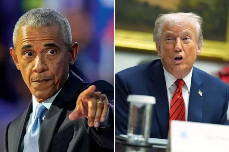 Collage of former President Barack Obama and President Donald Trump.