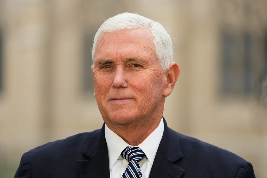 Former Vice President Mike Pence looks on before the funeral services for former Vice President Dick Cheney at the Washington National Cathedral.