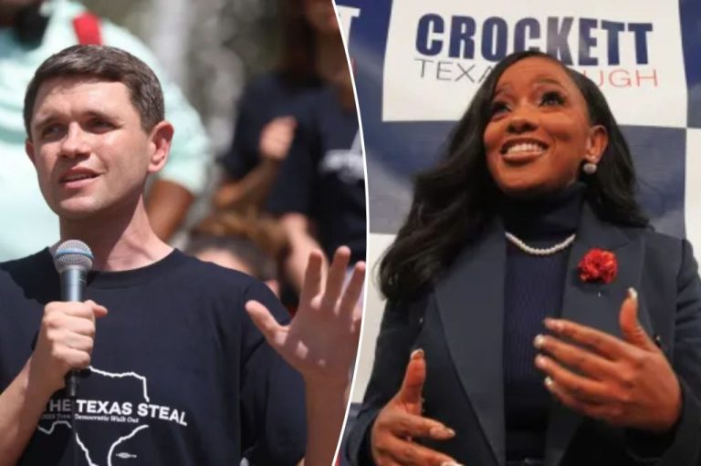 Texas state Rep. James Talarico and Rep. Jasmine Crockett (D-TX).