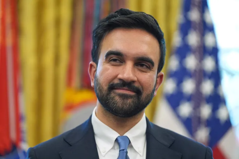 New York Mayor-elect Zohran Mamdani listens as President Donald Trump speaks in the Oval Office of the White House.