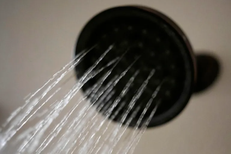 showerhead with water flowing