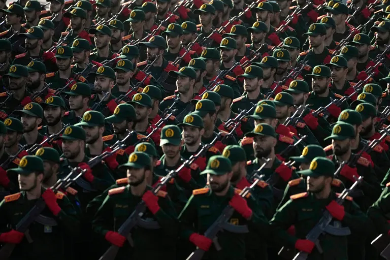 IRGC cadets march in parade