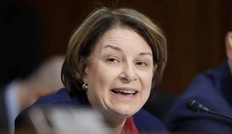 Sen. Amy Klobuchar (D-MN) speaks during a confirmation hearing before the Senate Judiciary Committee.