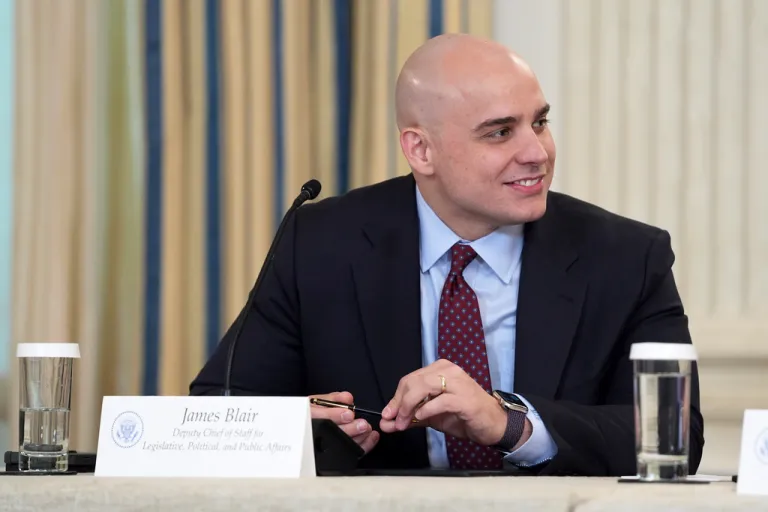 White House Deputy Chief of Staff James Blair attends an 