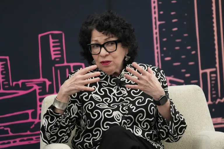 Supreme Court Associate Justice Sonia Sotomayor participates in a fireside chat in Miami, Feb. 11, 2025. (AP Photo/Lynne Sladky, File)