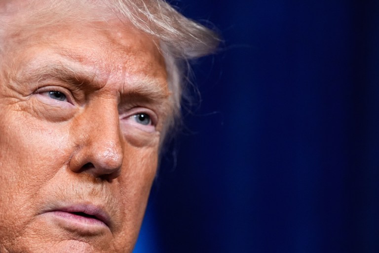 President Donald Trump speaks during a joint news conference with Ukraine's President Volodymyr Zelenskyy following a meeting at his Mar-a-Lago club, Sunday, Dec. 28, 2025, in Palm Beach, Fla.