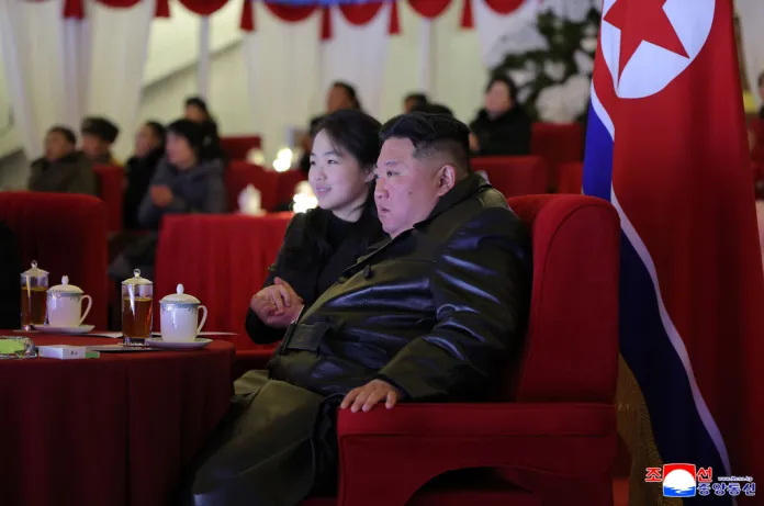 Kim Jong Un and Kim Ju Ae attend a New Years celebration