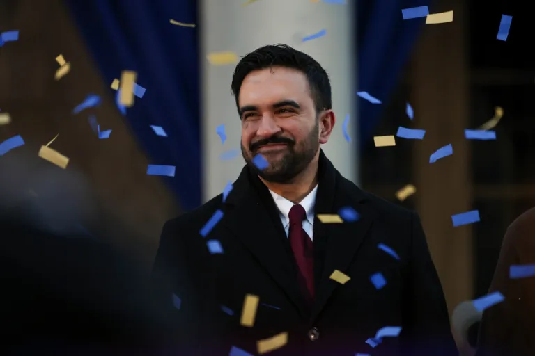 Mayor Zohran Mamdani reacts after speaking during his inauguration ceremony, Thursday, Jan. 1, 2026, in New York. (AP Photo/Heather Khalifa)