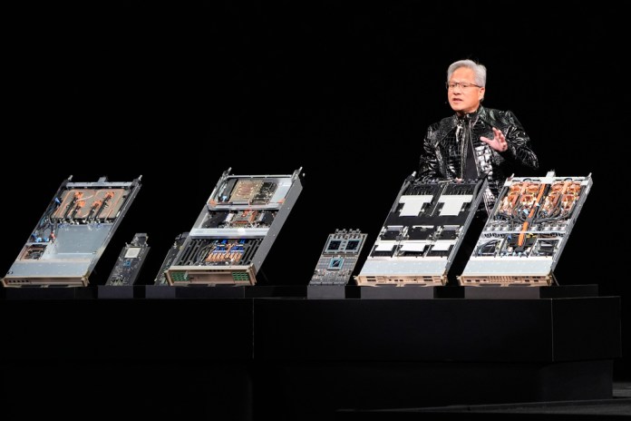 Nvidia founder Jensen Huang speaks at a news conference in Las Vegas