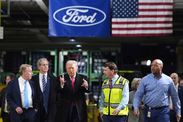 Trump flips off Ford factory worker who yelled ‘pedophile protector’