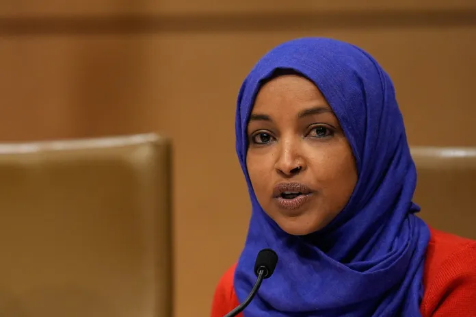 Rep. Ilhan Omar, D-Minn., speaks during a field hearing on immigration Friday, Jan. 16, 2026, in St. Paul, Minn. (AP Photo/Abbie Parr)
