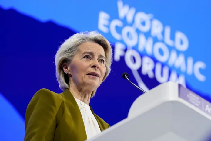 Ursula von der Leyen speaks at the World Economic Forum