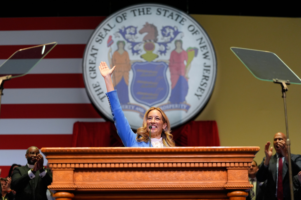 Mikie Sherrill centers inauguration speech on Trump in preview of combative term as New Jersey governor