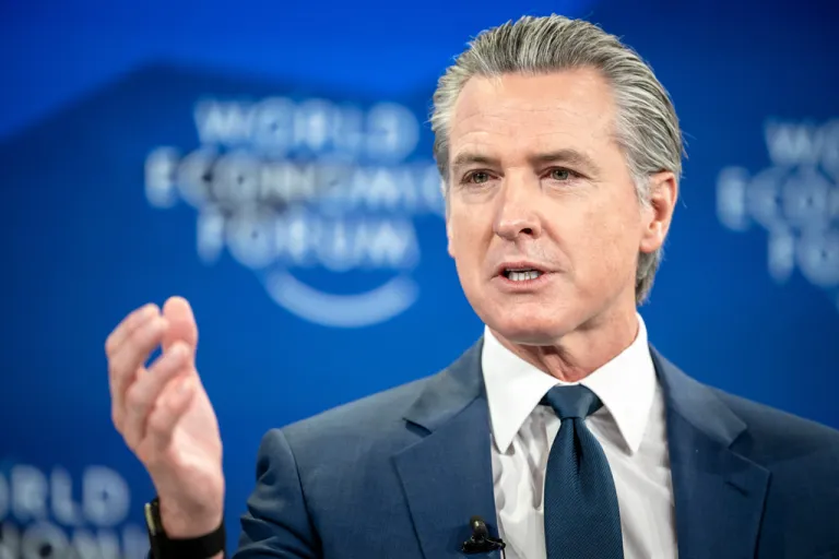 Gov. Gavin Newsom (D-CA) speaking at the World Economic Forum.