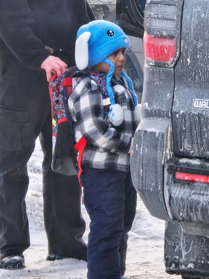 Liam Conejo Ramos, 5, is detained by U.S. Immigration and Customs Enforcement officers after arriving home from preschool, Tuesday, Jan. 20, 2026, in a Minneapolis suburb.