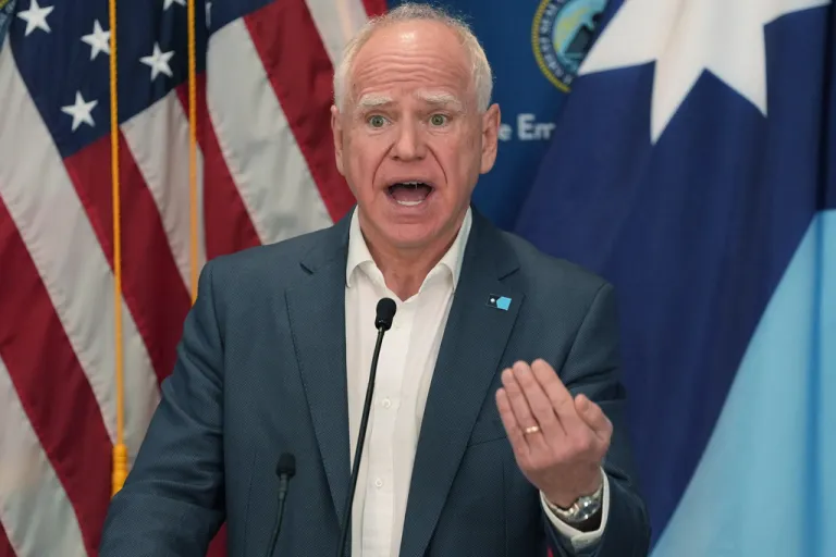 Minnesota Gov. Tim Walz speaks during a news conference.