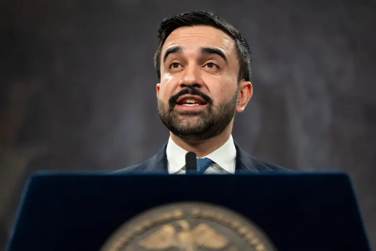 New York Mayor Zohran Mamdani speaks during a press conference.
