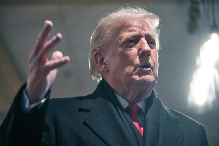 President Donald Trump is putting his thumb on the scale in Indiana’s Statehouse elections this year, even while the White House races to address souring public opinion on the president's economic stewardship and deportation agenda. (AP Photo/Mark Schiefelbein)