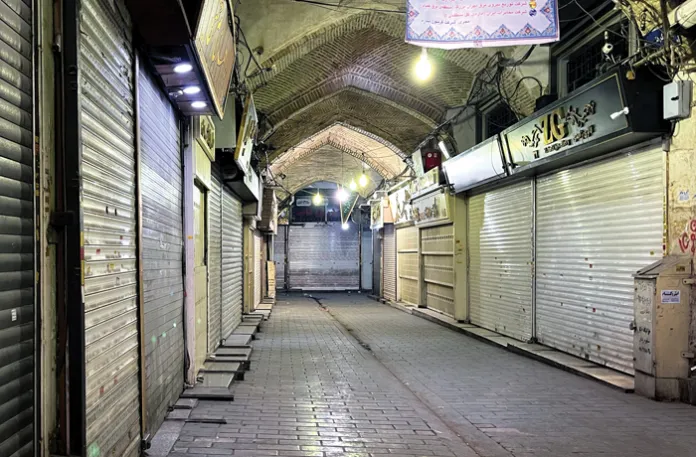 Shops are closed during protestsin Tehran’s centuries-old main bazaar, Iran, Jan. 6, 2026. (Vahid Salemi/AP)
