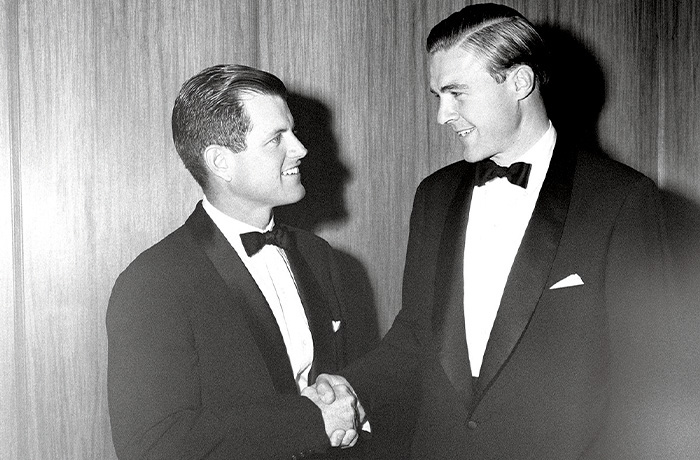 Edward M. Kennedy, left, and George Cabot Lodge in 1962. (Getty Images)