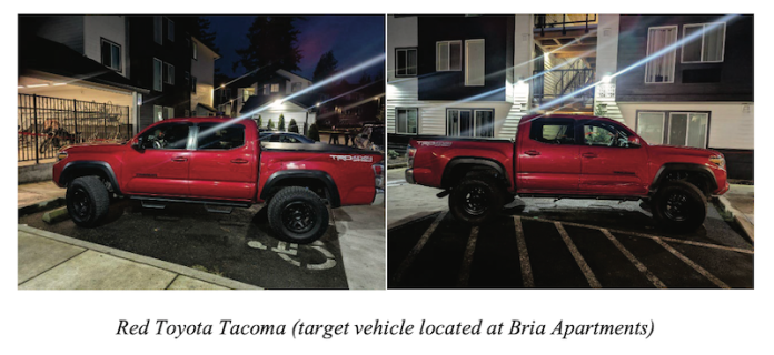 An undercover Border Patrol vehicle was severely damaged on Jan. 8, 2026, when the driver of a red pick-up truck rammed into the sedan multiple times during a traffic stop. (Courtesy image: DOJ)