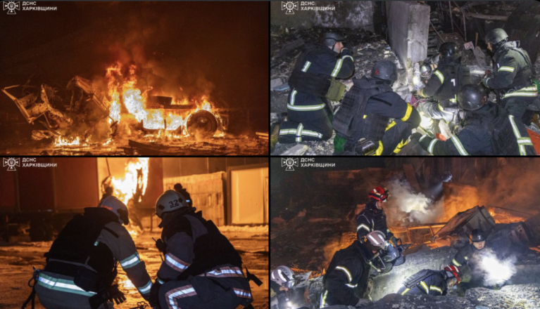 Photos of Russia's attack on Ukraine on Jan. 12, 2026. (Photo: X account of Volodymyr Zelensky)