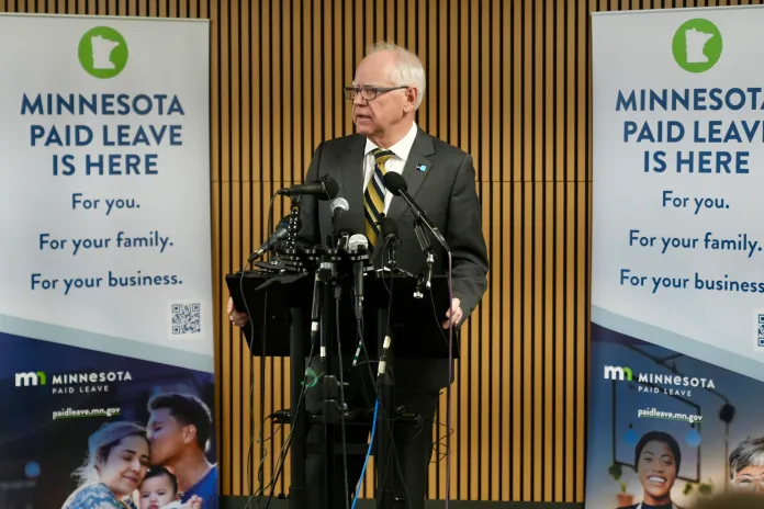 Gov. Tim Walz (D-MN) praises the Minnesota Paid Family and Medical Leave Program.