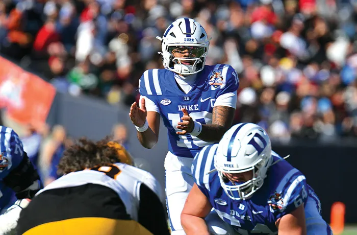Duke quarterback Darian Mensah during the Tony The Tiger Sun Bowl against Arizona State on Dec. 31 in El Paso, Texas. (Sam Wasson/Getty Images)