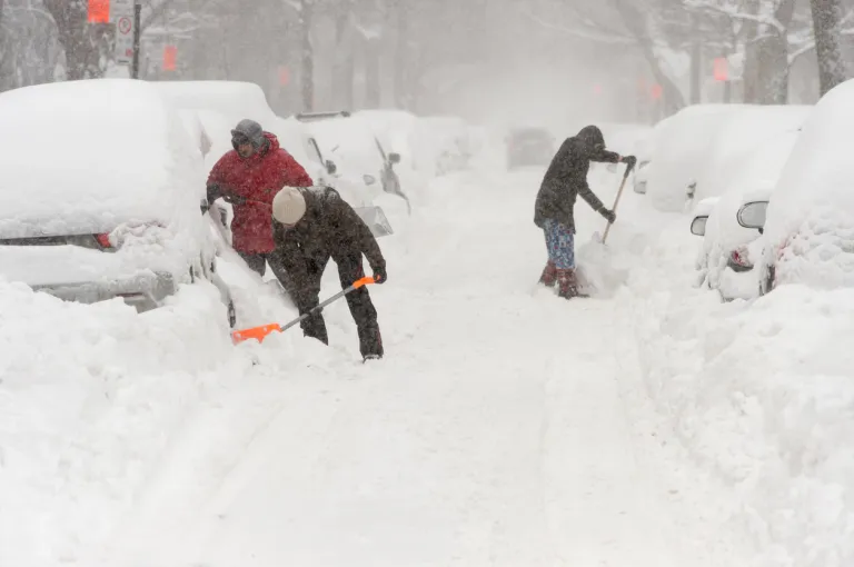 Powerful snow storm Stella pounds Montreal and leaves up to 60cm of snow.