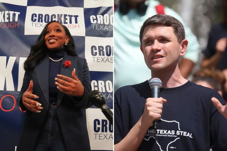 Rep. Jasmine Crockett (D-TX) and Texas Rep. James Talarico