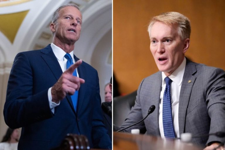 Collage of Senate Majority Leader John Thune (R-SD) and Sen. James Lankford (R-OK).