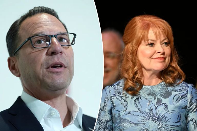 Pennsylvania state Treasurer Stacy Garrity attends swearing in ceremonies after taking the oath of office for her second four-year term in the Forum Auditorium across the street from the Capitol, Jan. 21, 2025, in Harrisburg, Pa. (AP Photo/Marc Levy)