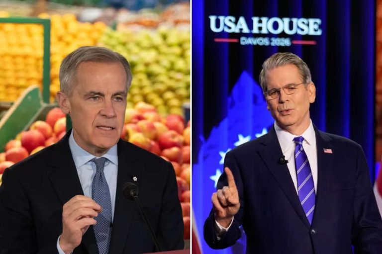 Canadian Prime Minister Mark Carney holds a press conference, while Treasury Secretary Scott Bessent speaks at the Davos summit.