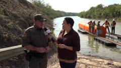 First look at wall of buoys installed in river at Texas border