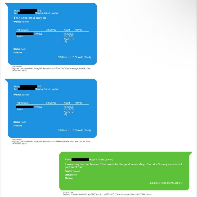 Text messages allegedly between Rep. Tony Gonzales (R-TX) and a late staffer.