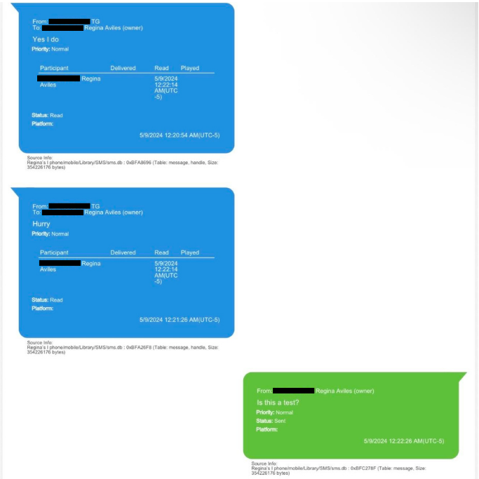 Text messages allegedly between Rep. Tony Gonzales (R-TX) and a late staffer.