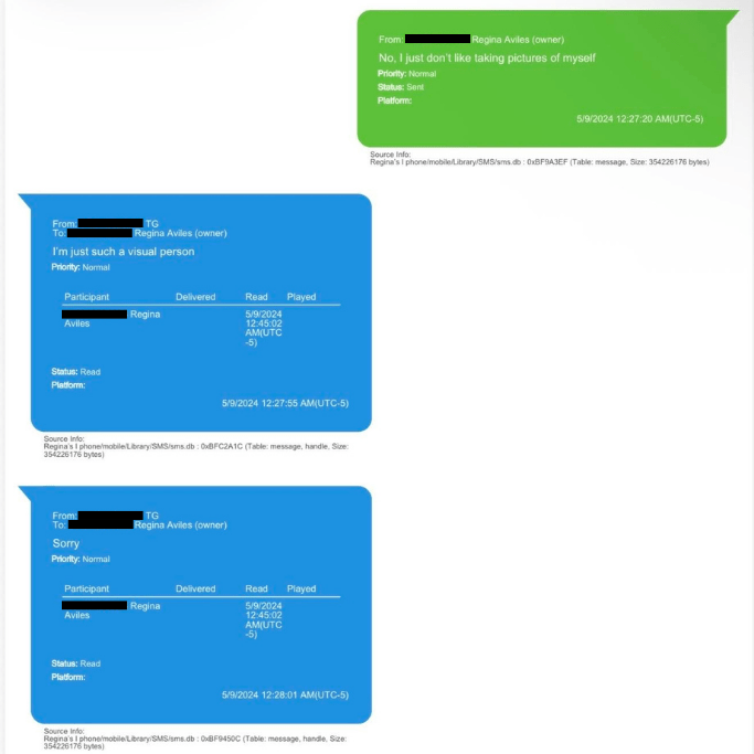 Text messages allegedly between Rep. Tony Gonzales (R-TX) and a late staffer.