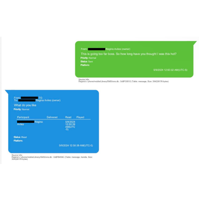 Text messages allegedly between Rep. Tony Gonzales (R-TX) and a late staffer.