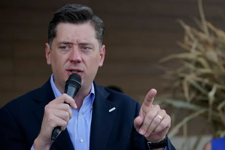 Oklahoma City Mayor David Holt speaks, Sept. 1, 2021, in Oklahoma City. The Oklahoma City Council voted Tuesday, Sept. 26, to set a Dec. 12 citywide vote on a proposed 1% sales tax for six years that would fund a new $900 million downtown arena and keep the NBA's Thunder in the city through at least 2050. The council also voted 7-2 to approve a letter of intent with the Thunder's ownership group that would require the group to contribute $50 million toward the arena’s cost. “I commend the Council for authorizing me to sign this historic letter of intent, I thank the Thunder for their partnership and I congratulate all of OKC for getting to this point,” Holt said in a statement.