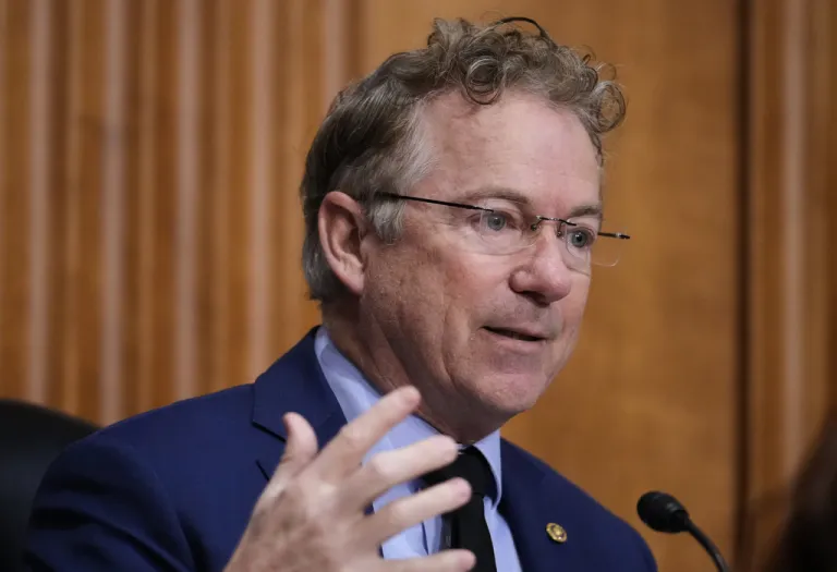 Sen. Rand Paul, R-Ky., speaks as Secretary of State Marco Rubio appears before the Senate Foreign Relations Committee, at the Capitol in Washington, Wednesday, Jan. 28, 2026. (AP Photo/J. Scott Applewhite)