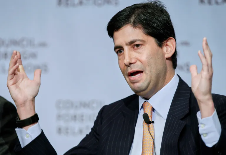 FILE - Kevin Warsh, visiting fellow at the Hoover Institution, speaks at the Council on Foreign Relations in a panel discussion on 