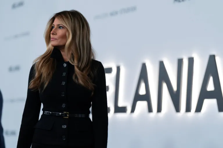 First lady Melania Trump arrives for the premiere of her movie 