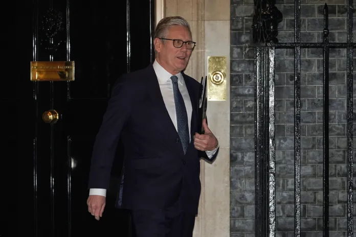 Keir Starmer seen leaving 10 Downing Street at night