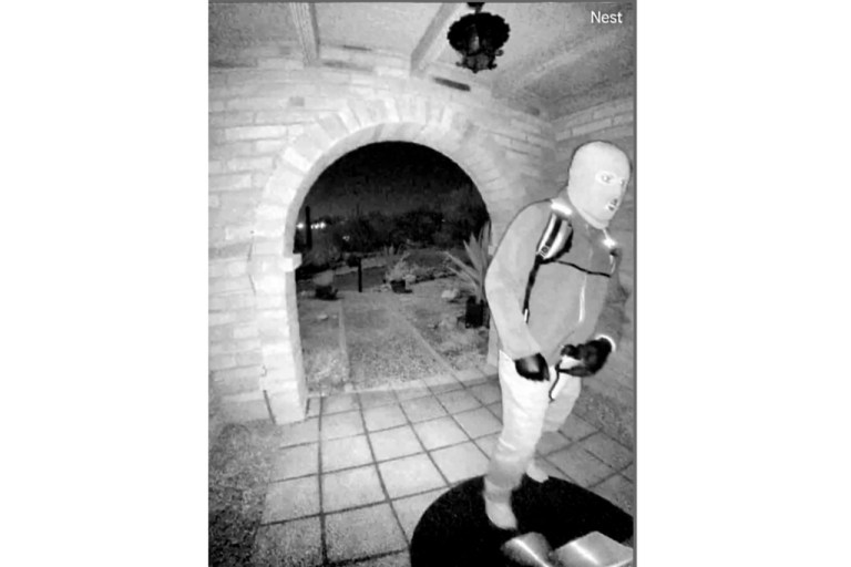 Surveillance images at the home of Nancy Guthrie the night she went missing in Tucson, Arizona.