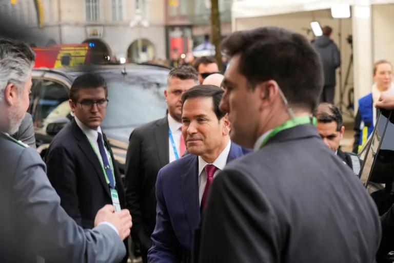 United States Secretary of State Marco Rubio arrives for the Munich Security Conference.