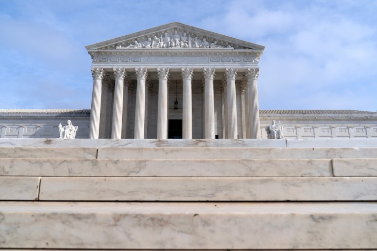 The U.S. Supreme Court is seen Friday, Feb. 20, 2026, in Washington. (AP Photo/Jose Luis Magana)