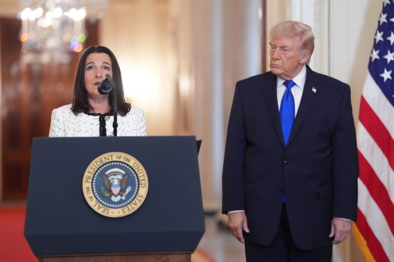 Allyson Phillips, the mother of Laken Riley, spoke alongside President Donald Trump, at the White House on Monday.
